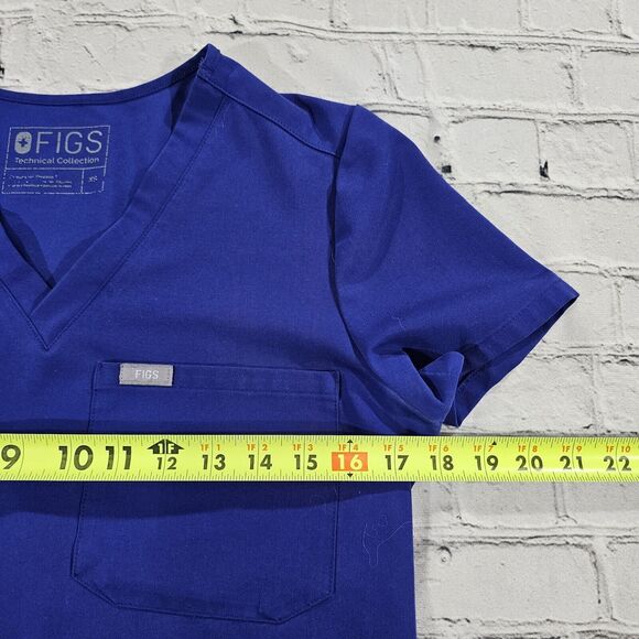 FIGS Technical Scrub Top FW1000 Nurse Catarina Pocket Blue WOMENS SIZE XS - Picture 6 of 9